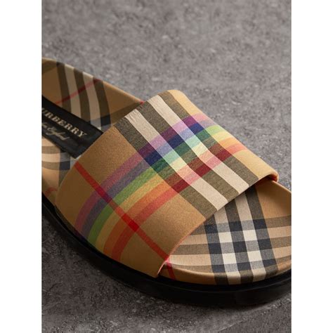 burberry slides woman|burberry vintage check slides.